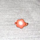 RED FLOWER Wire Wrapped Ring- Size 7 1/2
