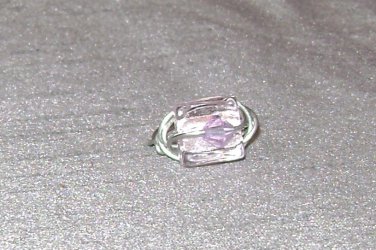CLEAR VIOLET Wire Wrapped Ring- Size 7 1/2