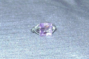 VIOLET Wire Wrapped Ring- Size 6 3/4