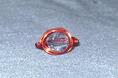 RED Wire Wrapped Ring- Size 7 1/2