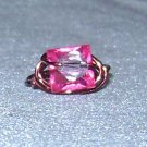 PINK COPPER Wire Wrapped Ring- Size 6 1/2