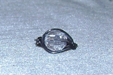 BLACK Wire Wrapped Ring- Size 7 1/2