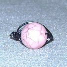 PINK BLACK Wire Wrapped Ring- Size 7 1/2