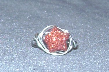 KIDS RED STAR Wire Wrapped Ring- Size 4