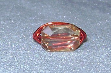RED Wire Wrapped Ring- Size 7