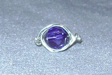 PURPLE Wire Wrapped Ring- Size 7 1/2