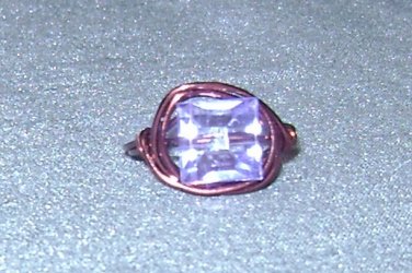 VIOLET COPPER Wire Wrapped Ring- Size 7