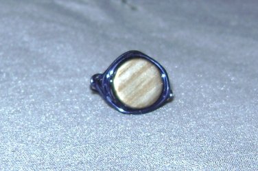 BLUE COPPER Wire Wrapped Ring- Size 7 1/2