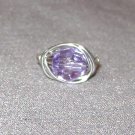 VIOLET SILVER Wire Wrapped Ring- Size 6 1/4
