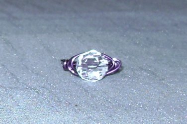 PURPLE Wire Wrapped Ring- Size 7