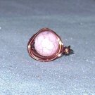 PINK COPPER Wire Wrapped Ring- Size 8
