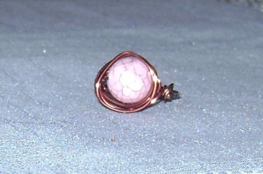 PINK COPPER Wire Wrapped Ring- Size 8
