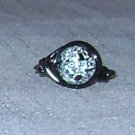 BLACK WHITE Wire Wrapped Ring- Size 8
