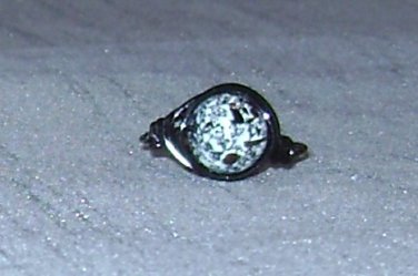 BLACK WHITE Wire Wrapped Ring- Size 8