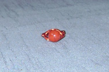 RED Wire Wrapped Ring- Size 7