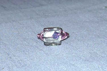 VIOLET Wire Wrapped Ring- Size 8 1/2