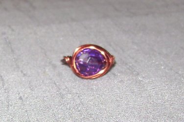 COPPER PURPLE Wire Wrapped Ring- Size 6