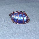 COPPER BLUE Wire Wrapped Ring- Size 7 1/2