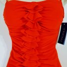 Red ruffle swim top size 6