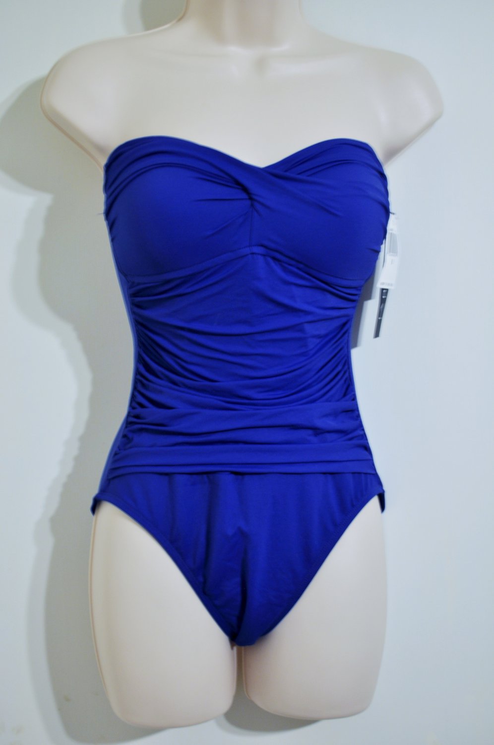 Blue strapless one piece swimsuit Size 8