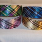 HEADBAND 4 lot of 2inch VINTAGE PLAID STYLE head bands