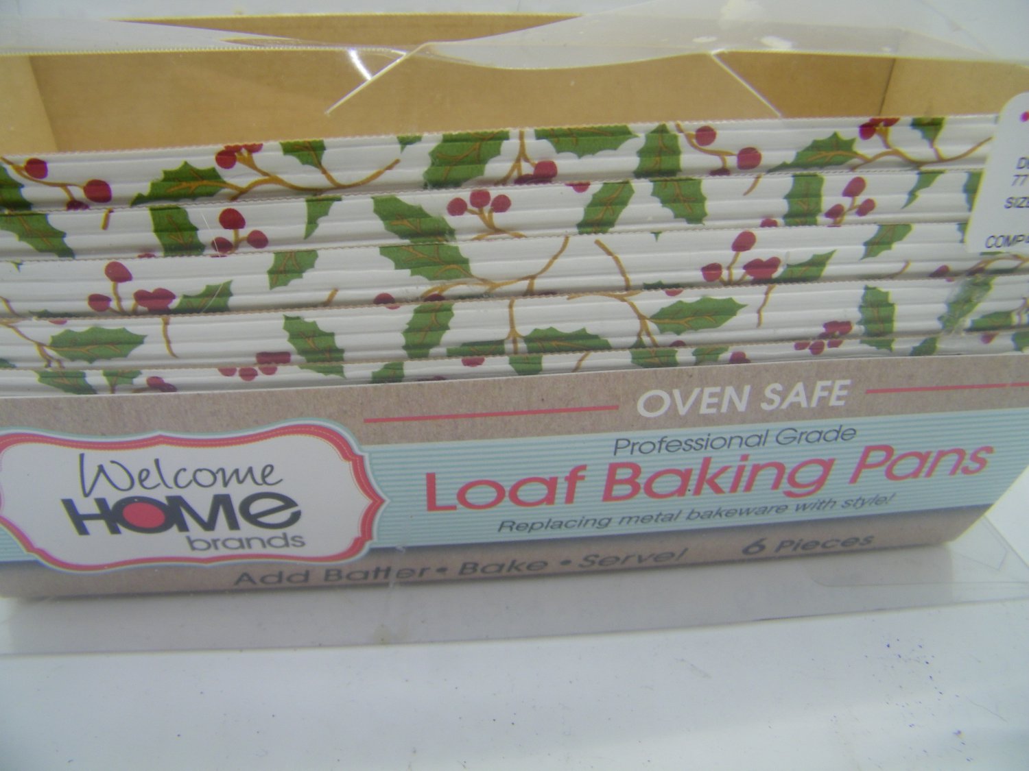 6 NEW WELCOME HOME PAPER LOAF BAKING PANS CHRISTMAS