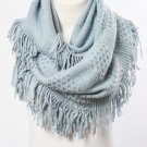 Beautiful Pointelle Fringe Infinity Scarf