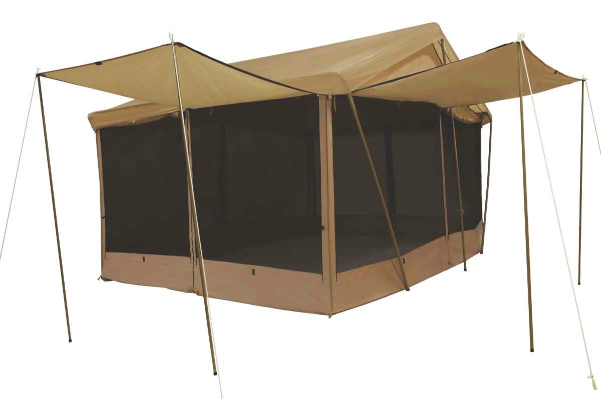 NEW Trek - 8 AWNINGS 14' x 10' CANVAS SCREEN HOUSE TENT Sleeps 9 w ...