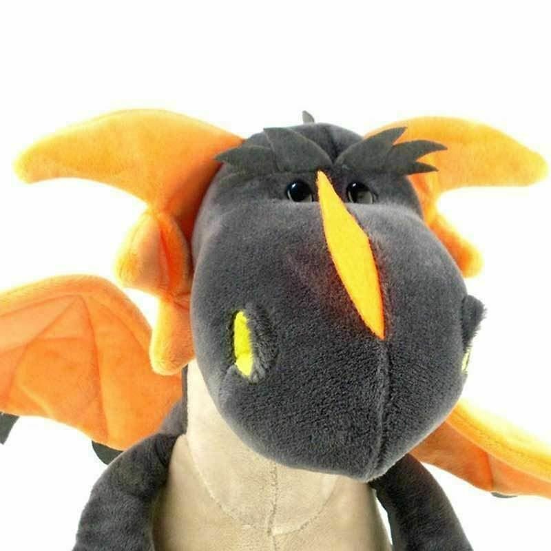 Rare Plush Dragon Toy Stuffed Animal by NICI toys Grey 12