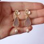 Gray Druzy Earring, Teardrop, Light Grey Lavender Drusy Color, Unique Flower Post, Wedding