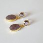 Purple Druzy Earrings, Oval Drusy, Amethyst Gold Post, Trendy, Modern, Bridal, Stone, Agate, Quartz