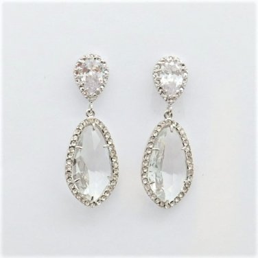 Wedding Earrings with Sparkly Crystal