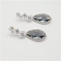 Wedding Earrings with Sparkly Clear Gray Crystal