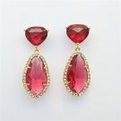 Ruby Earrings with Sparkly Red Crystal