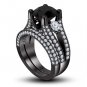 2.5CT 925 Solid Silver White CZ Engagement Ring Wedding Band Set Size 6.5