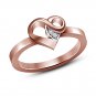 Swarovski Engagement Wedding Heart CZ ring 14k Rose GP in 925 Silver Size 9