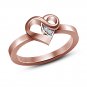 Swarovski Engagement Wedding Heart CZ ring 14k Rose GP in 925 Silver Size 9