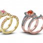 Disney Merida Princess Scroll Bypass Adjustable Ring 14K Gold Fn in 925 Silver