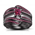2.1/4 14k Black Gold Solitaire Enhancer Sapphire Ring Guard Wrap Wedding Band