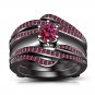 2.1/4 14k Black Gold Solitaire Enhancer Sapphire Ring Guard Wrap Wedding Band