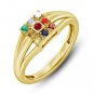 Multicolor Synthetic Gemstone Navratna Narendra modi Style Ring in 925 Silver