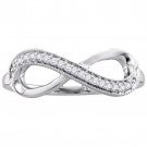 Platinum Plated 925 Sterling Silver CZ Infinity Band Ring in All Size 5 6 7 8 9