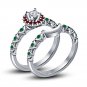 925 Silver Multicolored CZ Disney Princess Inspired Ariel Engagement Ring Set