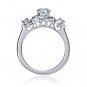 Platinum Plated 925 Silver Round Cut White CZ Beautiful Bridal Engagement Ring 5