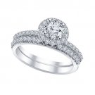 Brilliant White CZ Engagement Ring Set in Platinum Plated 925 Sterling Silver