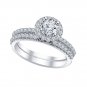 Brilliant White CZ Engagement Ring Set in Platinum Plated 925 Sterling Silver