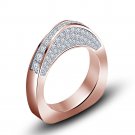 14k Rose Gold Plated 925 Sterling Silver Wedding Band Ring In All Size Available