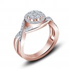 Very Beautiful White CZ Engagement Ring in Rose Gold Plated 925 Sterling Silver