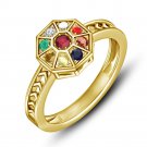 Multicolor Navratna Synthetic Gemstone Narendra Modi Ring in 925 Sterling Silver