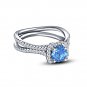 FJ EHS . 925 Sterling Silver Blue CZ Disney Elsa Princess Snowflake Ring 5